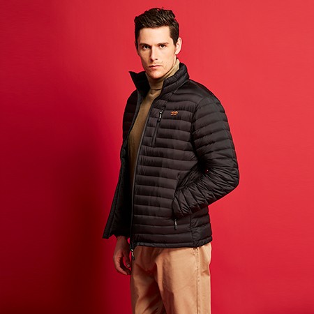 雅蘭仕2020新款羽絨服男裝羽絨服商務黑色