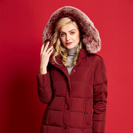 艾迪雅蘭仕新款羽絨服女冬季保暖鵝羽絨服長款